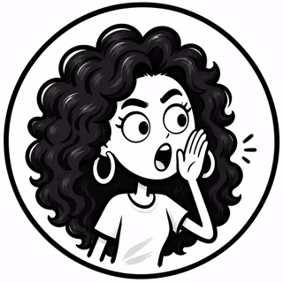 Retrato doodle monocromático de A Fofoqueira