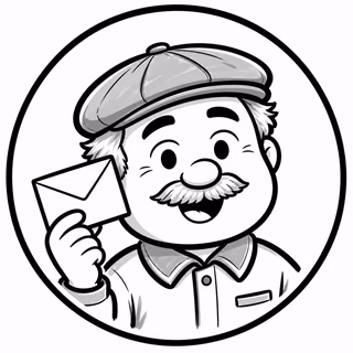 Retrato doodle monocromático de O Especialista em E-mail