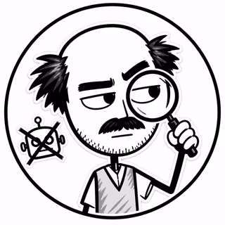Retrato doodle monocromático de O Revisor Anti-IA