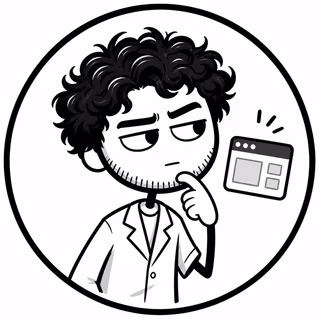 Retrato doodle monocromático de O Analista de Página