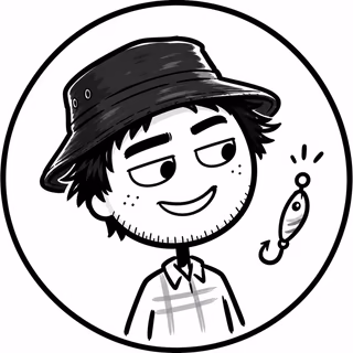 Retrato doodle monocromático de O Caçador de Ganchos